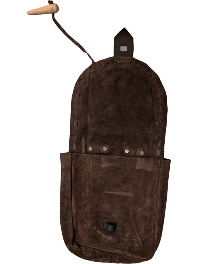 Trollfelsen Mittelalter Gewandung Gürteltasche Arne Dunkelbraun mit Schwarz offen